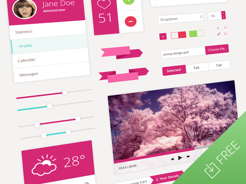 Pretty flat ui design kit