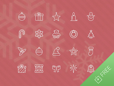 Vector Christmas Icons christmas free freebie holiday holly icons present santa snowflake snowman star tree