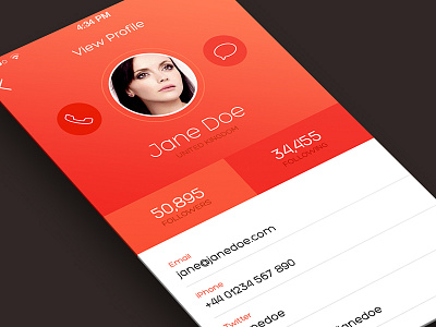 iOS 7 inspired app profile design app ios7 iphone mobile profile tutorial ui vector