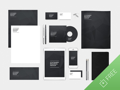 Free stationery branding mockup pack