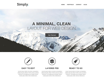 Simply web template agency clean flat fresh header minimal monochrome psd simple template typography web