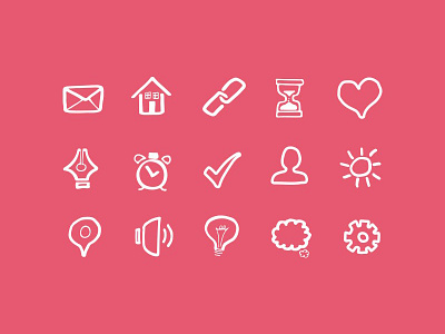 Doodled Icons basic doodle drawing hand drawn home icon mail set sketch technology ui vector