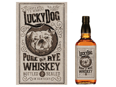 Lucky Dog hand drawn hand lettered label lettering packaging tutorial typography whiskey