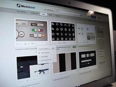 Medialoot re-design 1 browse button buttons clean concept design gallery menu minimal popup redesign search ui website