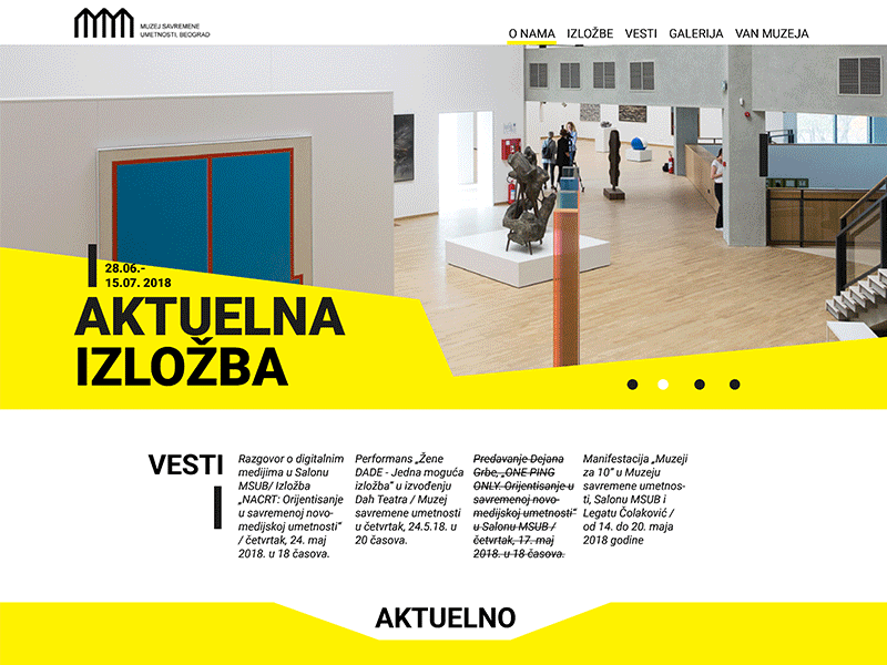 Website concept for art museum