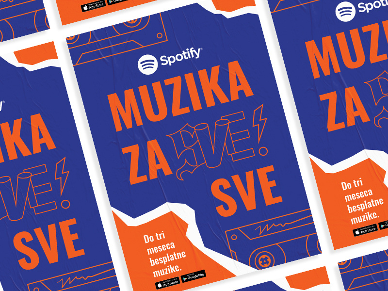 Spotify poster design app music app music spotify type flat vector design poster art art branding lettering illustration poster collection experimental typography adobe illustrator typography poster graphic