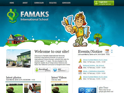 Famaks School - Web Portal design photoshop ui ux website design website development
