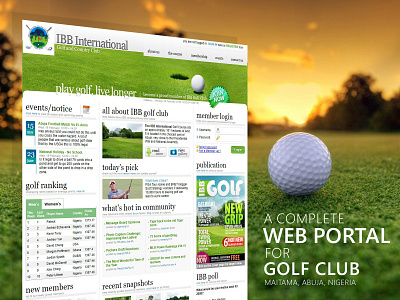 The IBB International Golf Club branding design html css photoshop php ui ux website design website development
