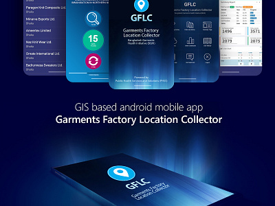 Garments Factory Location Collector (GFLC) app app design branding dashboard google maps html css illustration photoshop php ui ux web development