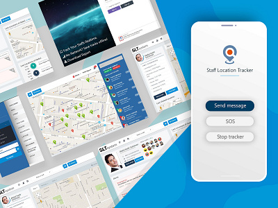 Staff Location Tracking System - App and Dashboard app design dashboad html css photoshop php ui ux web development