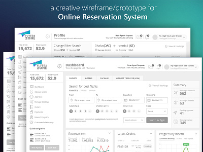 Online Reservation System. - Wireframe/Prototype