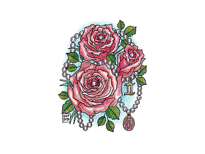 Gemini Roses Pearls final dribbble