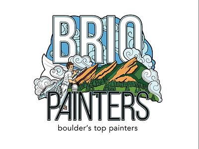 Character logo design for painting contractor
