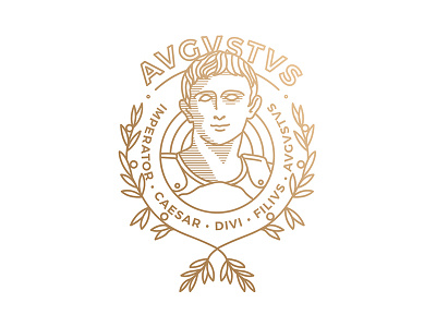 Augustus badge icon illustration line logo vector