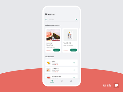 Grocery UI Kit — Weekly Ad animation app animation atomic robot card animation cards grocery grocery ad grocery app light design light mode list list ui mobile app design mobile ui product design product list uidesign ux design weekly ad