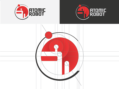 Atomic Robot Logo Concept app development atomic atomic robot circles concepts gradients gray grid logo red robot