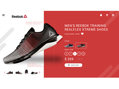 Reebok Realflex Branding branding illustration reebok shoes ux web