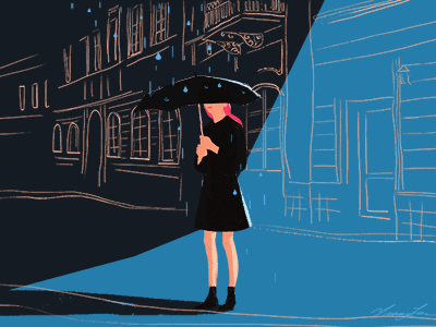 Rain animation illustration visual development