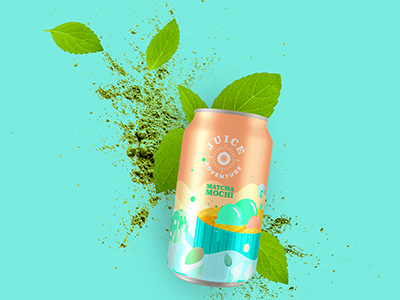 Matcha Mochi beverage branding branding design can food food and drink illustration juice logo packagingdesign