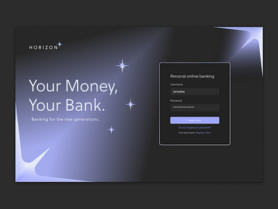 Horizon acounting bank banking finance financial horizon landing landingpage login ui