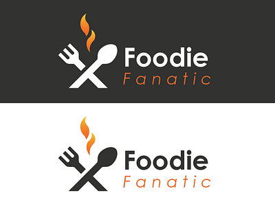 Foodie Fanatic - Logo Design fire food fork logo spoon utensil