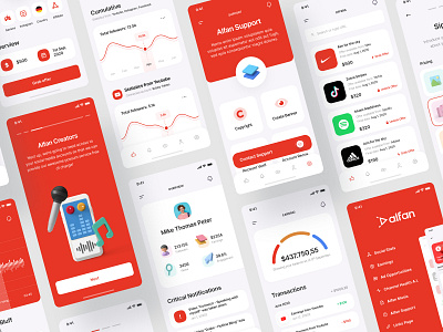 Alfan - UI Preview 3d app clean design figma influencer ios social media ui