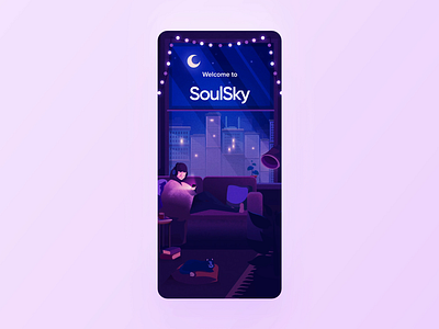Social Chat App - Onboarding animation animation after effects app dark design illustration mobile night onboarding sketch ui uiux