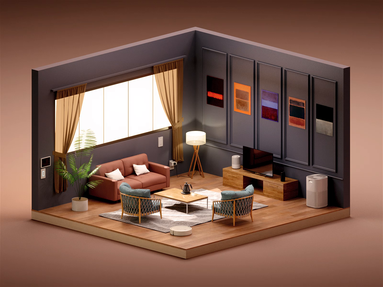 Isometric Interior Design designs, themes, templates and downloadable graphic elements on Dribbble