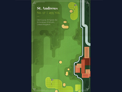 St Andrews: Hole 17 design golf illustration poster texture vector