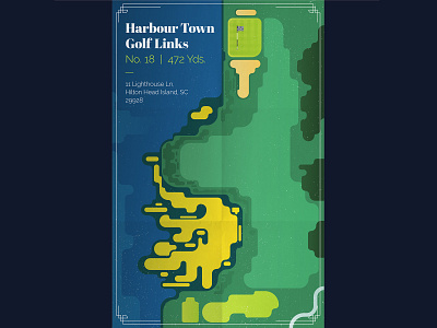 Harbour Town Golf Links: Hole 18 design golf illustration poster texture vector