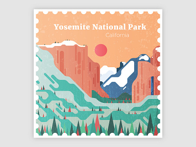 Yosemite National Park Stamp