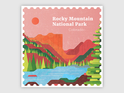 Rocky Mountain National Park design history illustration landscape national park texture vector