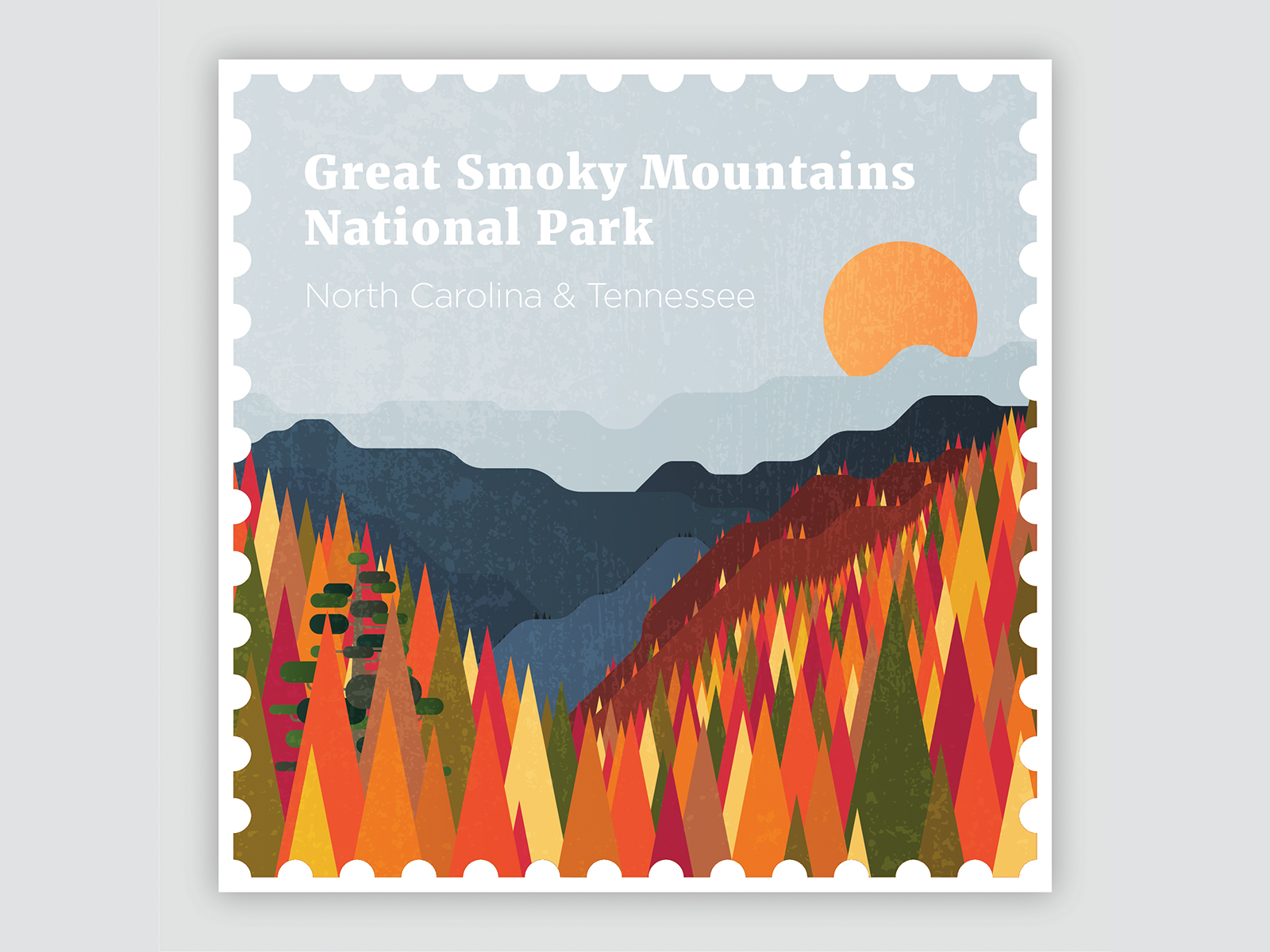 Great Smoky Mountains National Park Stamp by Clark Meshey on Dribbble