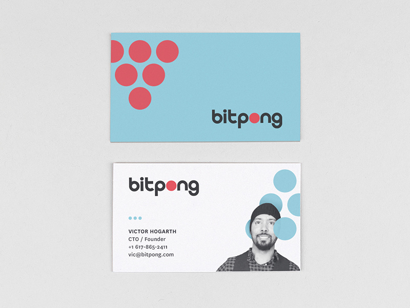 Bitpong Business Card color geometric pong beer card business