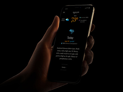 Weather Simple Dark Mode accessibility app apple dark ios iphone iphonex mobile mode oled ui ux voiceover weather