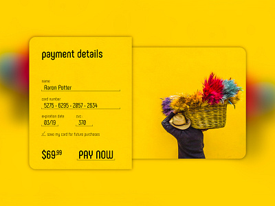 Dailyui 002 002 czechdesign daily dailyui dailyui002 paymetdetails yellow