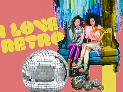 I Love Retro ball banner colors czechdesign disco discorollers girls iloveretro love retro