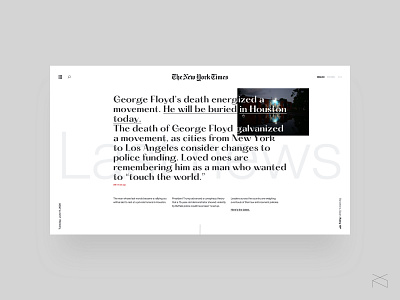 the new york times concept - hover behavior creative design minimalism newspaper ui ux visual design web