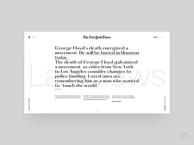 the new york times concept clean creative design digital minimalism newspaper ui ux web webdesign