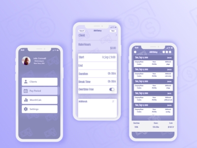 CashCalc adobexd app calculator cash daily dailyui dailyui004 design iphone mobile app photoshop profile purple ui