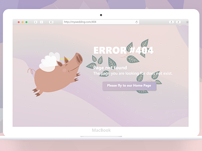 Error #404 404.pastel adobexd dailyui dailyui008 design error illustrator lovely macbook page photoshop pig pink poly vector art violet