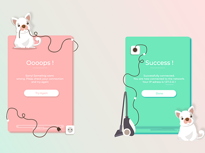 Flash Message ai daily daily ui daily ui 011 dog flash flash message gradient green illustrator message pastel pin design pink ui vacuum