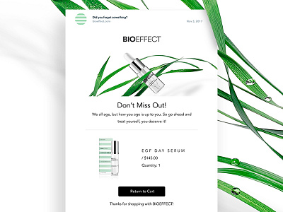 BIOEFFECT Email Marketing bioeffect design email email design marketing sketch web design