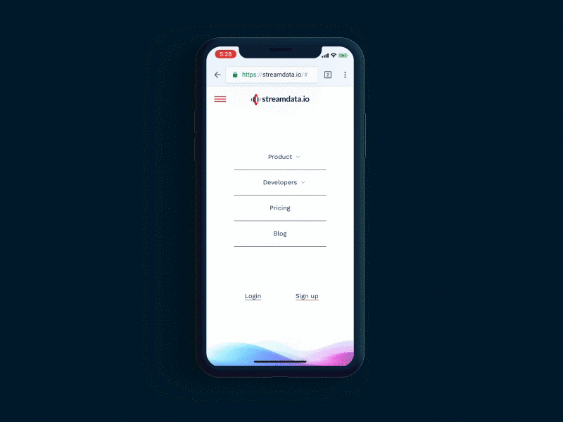 Streamdata Mobile Interaction gif interaction iphone mobile mobile design streamdata ui ux web design