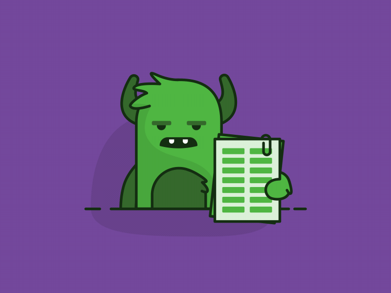 Spreadsheet Monster animation gif illustration illustrator loop monster motion graphics saas spreadsheet vector