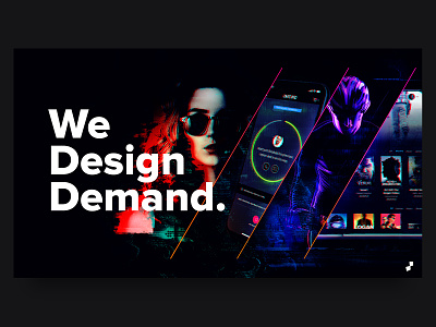 We Design Demand brand identity branding design glitch glitch art glitch effect photomanipulation typogaphy web design