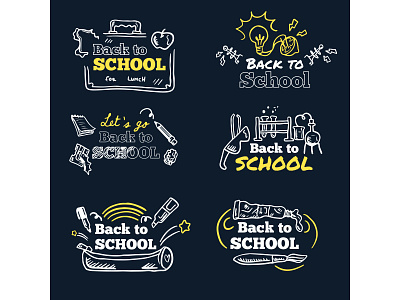 Back to School labels blackboard for Freepik