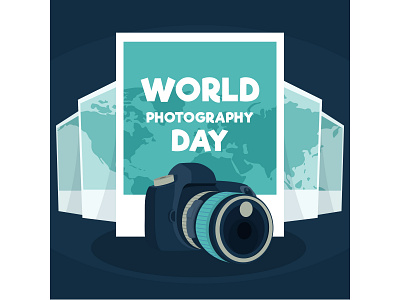 World photography day for Freepik blue camera design freepik illustration illustrator photo photography vector
