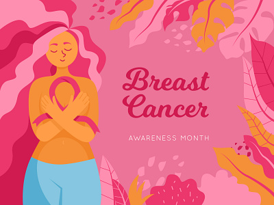 Breast cancer awareness concept awareness cancer character design draw freepik illustration illustrator pink vector