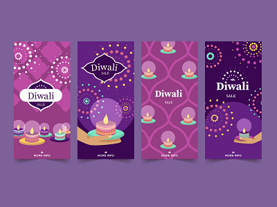 Diwali IG stories for Freepik cute design diwali draw festival freepik illustration illustrator stories vector